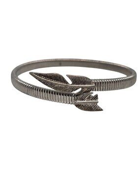 Vintage Silver Tone Arrow Wrap Bracelet Snake Chain Style Bangle Cuff Adjustable